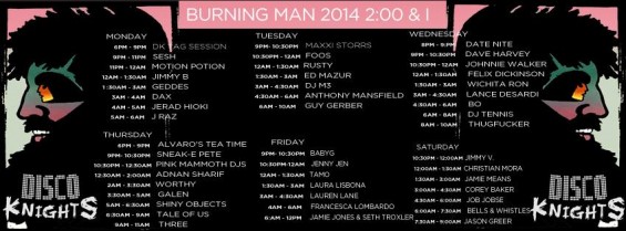 Disco Knights Burning Man 2014 Lineup // DeeplyMoved