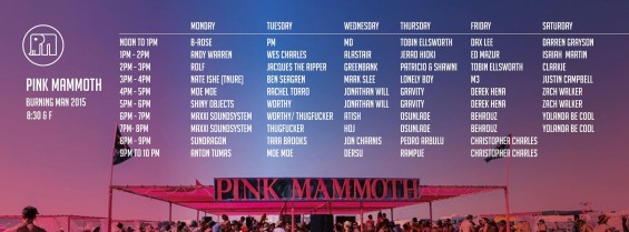 Burning Man Pink Mammoth 2015 lineup // DeeplyMoved