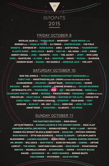 III Points Festival Miami Lineup 2015 // DeeplyMoved